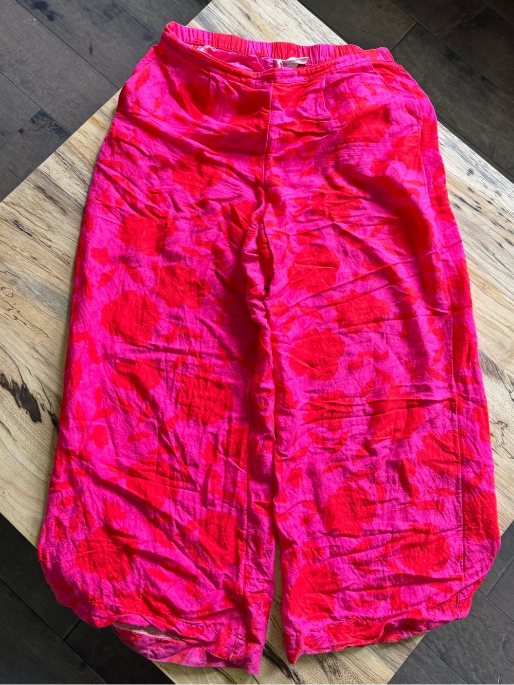 Kate Spade Pink & Red Floral Wide-Leg Pants